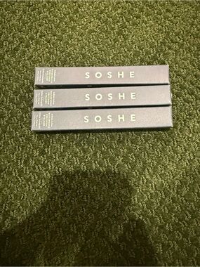 SOSHE branded waterproof  eyeliner in sleek navy boxes 3 pack in 3 colors